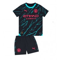 Manchester City Replika babykläder Tredjeställ Barn 2023-24 Kortärmad (+ korta byxor)